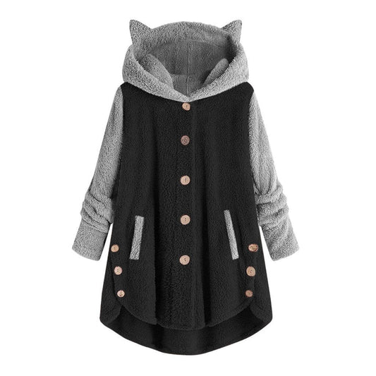 Dasha - Schattig fleece sweatshirt met capuchon en kattenoren