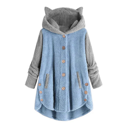 Dasha - Schattig fleece sweatshirt met capuchon en kattenoren