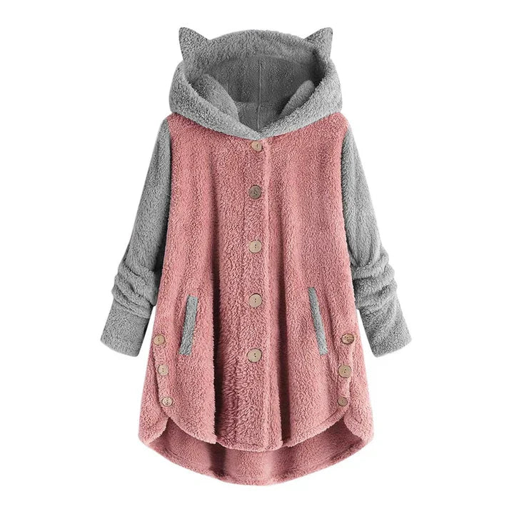 Dasha - Schattig fleece sweatshirt met capuchon en kattenoren