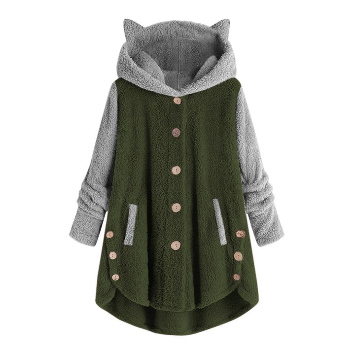 Dasha - Schattig fleece sweatshirt met capuchon en kattenoren