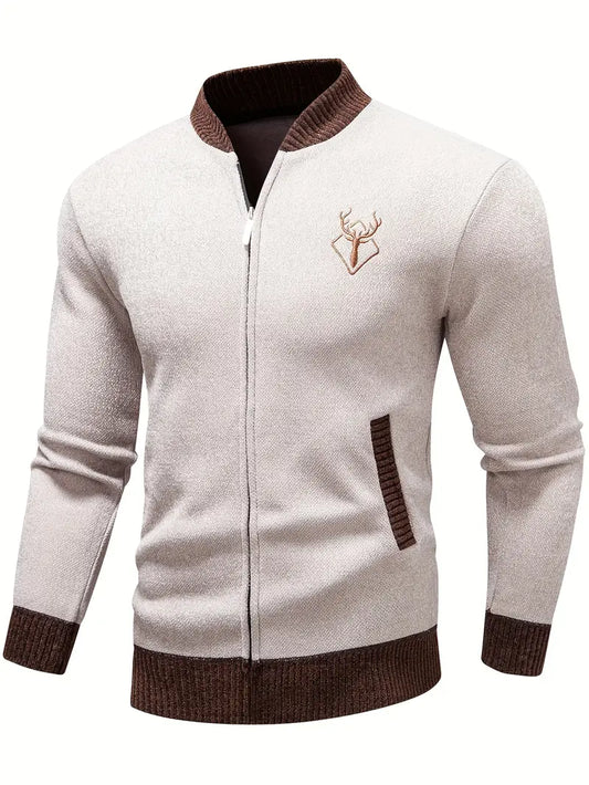 Leovar – Stijlvol heren gebreid cardigan met rits