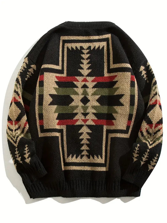 Antonie - Trendy Pullover met Geometrisch Motief voor Mannen