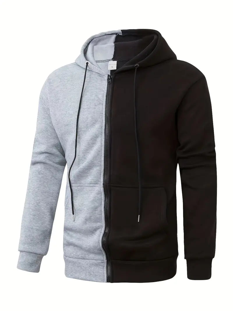 Serge - Trendy twee-kleurige hoodie met rits