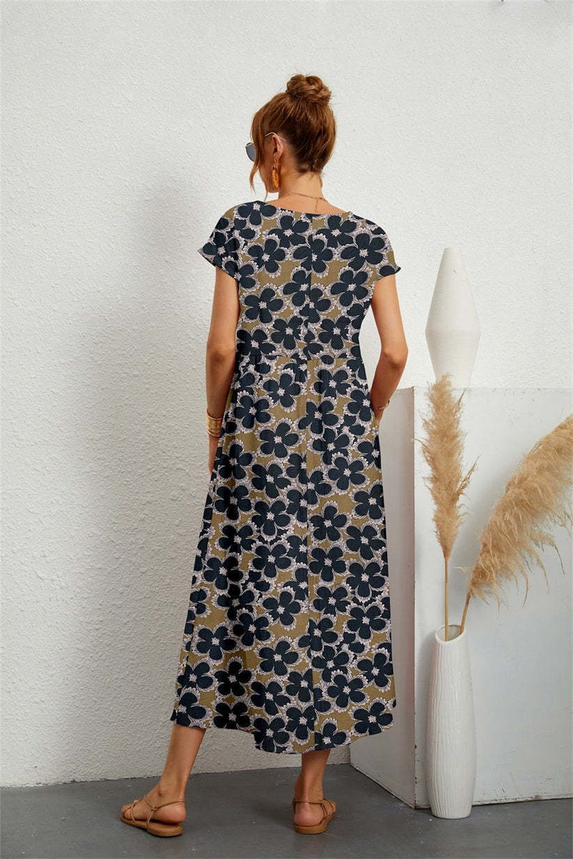 Lucille - Vrouwelijke zomerjurk met bloemenprint