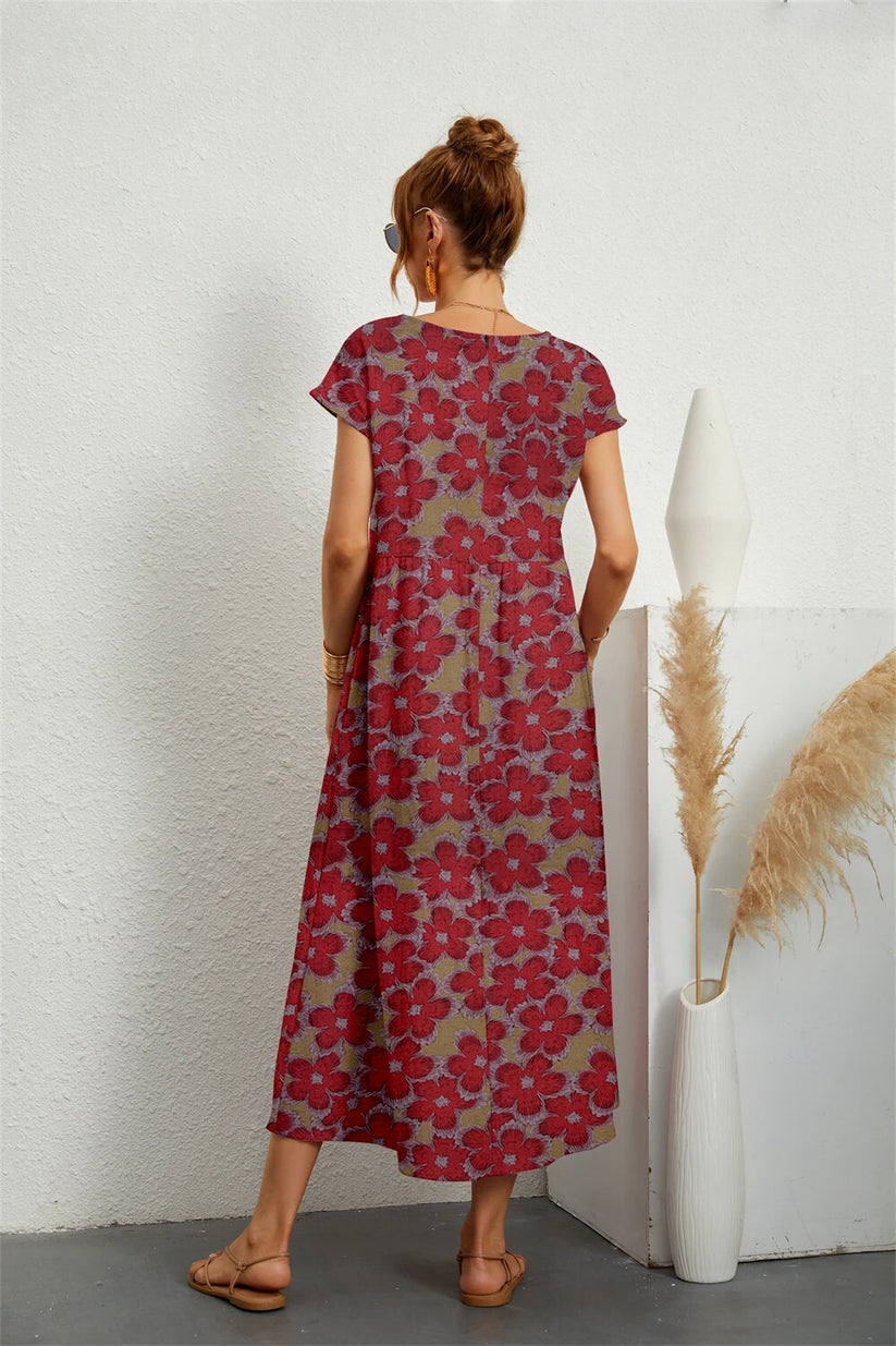 Lucille - Vrouwelijke zomerjurk met bloemenprint