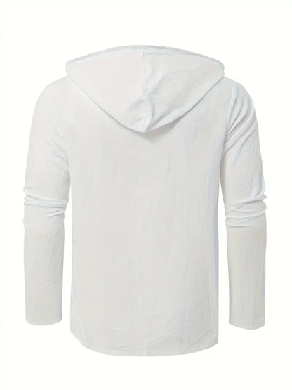 Geert - Casual Kapuzenpullover in Hemdstijl met Knopen