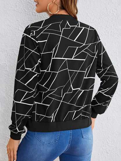 Lita - Trendy lange jacket met geometrisch patroon voor dames