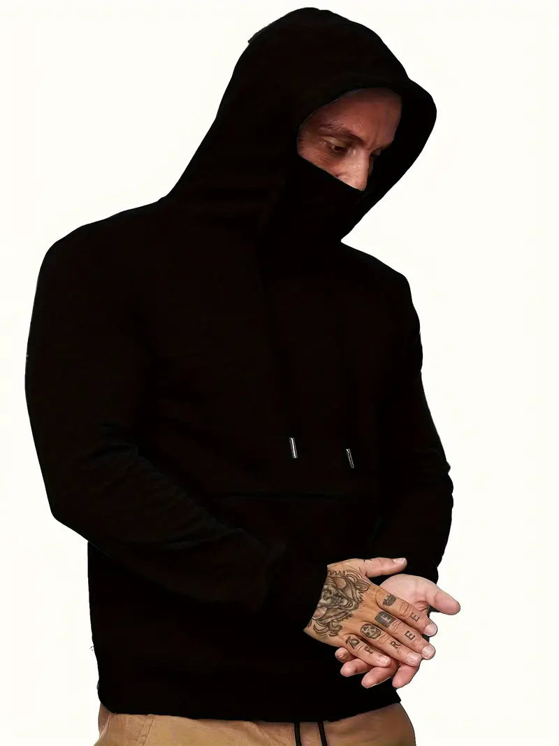 Korbin - Casual Hoodie met Gezichtsbescherming voor Heren