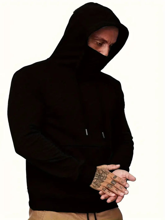 Korbin - Casual Hoodie met Gezichtsbescherming voor Heren