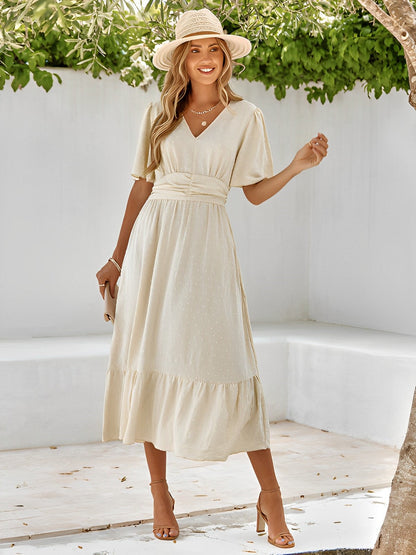 Lotte - Elegante maxi-jurk met ceintuur